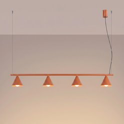 Lampa wisząca Nox 4-punktowa 4xE14 ochra czerwona