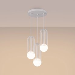 Lampa wisząca potrójna Brina okrągła 3xG9 biała
