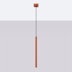 Lampa wisząca pojedyncza tuba Pastelo 1xG9 ochra czerwona