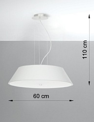 Lampa wisząca okrągła VEGA 60 cm 5xE27 biała