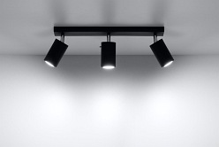 Lampa sufitowa reflektory RING 3xGU10 Czarna