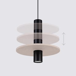 Lampa wisząca filcowa Pelta 1xGU10 czarno-beżowa