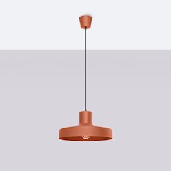 Lampa wisząca klasyczna Bilo 1xE27 ochra czerwona