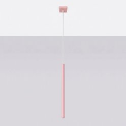 Lampa wisząca pojedyncza tuba Pastelo 1xG9 różowa