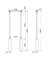 Lampa wisząca industrialna LUVO 2xGU10 szary beton