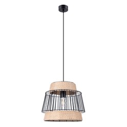 Lampa wisząca Loft Brilo 1xE27 czarna ze sznurem