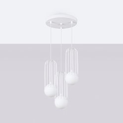 Lampa wisząca potrójna Brina okrągła 3xG9 biała
