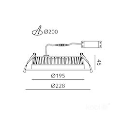 Panel LED okrągły IP44 podtynkowy NEXEYE 30W 3600lm 3CCT