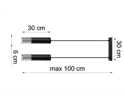 Lampa wisząca LOOPEZ 2 czarny/chrom 2xGU10