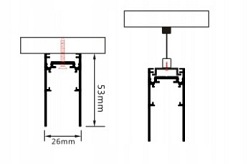 Szyna magnetyczna M-LINE natynkowa - 1,5 metra