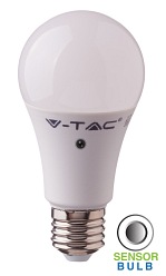 Żarówka LED E27 9W 230V 806lm CZUJNIK ZMIERZCHU  V-TAC - b. ciepła