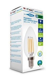 Żarówka LED V-TAC 4W Filament E14 Świeczka VT-1986 2700K 400lm