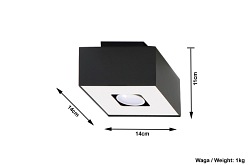 Lampa liniowa natynkowa NEMO 7W 4000K Czarna