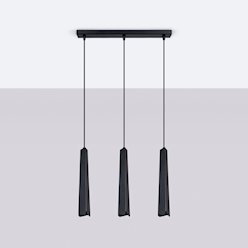 Lampa wisząca potrójna Prysm listwa 3xG9 czarna