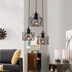 Lampa wisząca Zaffiro Loft Brylant 3xE27 okrągła Czarna