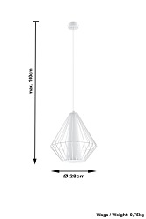 Lampa wisząca industrialna DEMI 1xE27 Biała