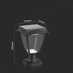 Słupek Ogrodowy Solarny Retro V-TAC 2W LED IP44 25cm 3000+6000K