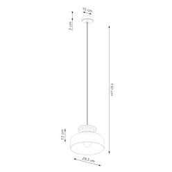 Lampa wisząca drewniana Marion 1xE27 biała/naturalne drewno