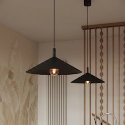 Lampa wisząca stożkowy klosz Nox 40cm 1xE27 czarna