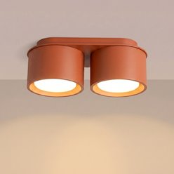 Lampa sufitowa podwójna tuba Modo 2xGx53 ochra czerwona