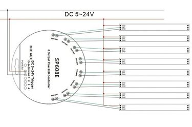Sterownik LED Digital RGB Muzyczny Bluetooth 8 kanałów z pilotem