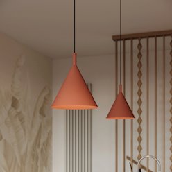 Lampa wisząca stożkowy klosz Nox 25cm 1xE27 ochra czerwona