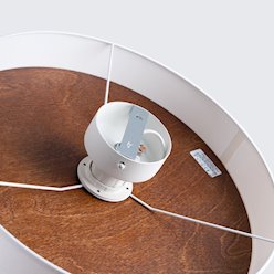 Lampa sufitowa drewniana Telesto 1xE27 biały/ciemny brąz