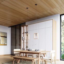Lampa wisząca drewniana Aries 1xE27 naturalne drewno