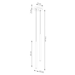 Lampa wisząca podwójna Pastelo 2xG9 okrągła beżowa