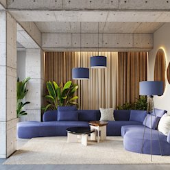 Lampa wisząca z abażurem Nevia 1xE27 granatowa