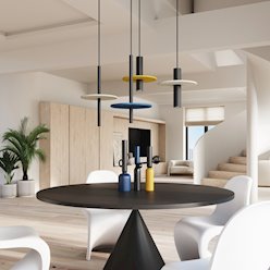 Lampa wisząca filcowa Pelta 1xGU10 czarno-żółta