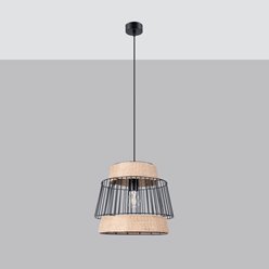 Lampa wisząca Loft Brilo 1xE27 czarna ze sznurem