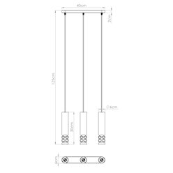 Lampa wisząca potrójna Liro 3xGU10 listwa biała