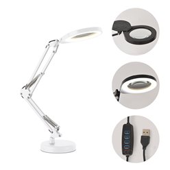Lampka biurkowa LED Auriq z lupą 10W CCT biała