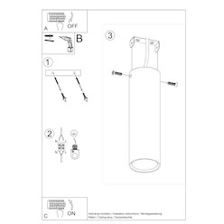 Tuba sufitowa Lagos 20 cm 1xGU10 ochra czerwona