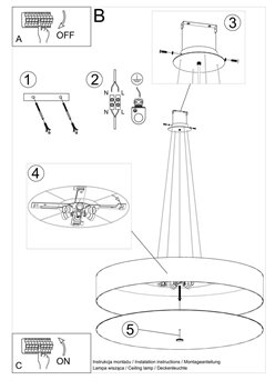 Lampa wisząca SKALA okrągła 100 cm 6xE27 czarna