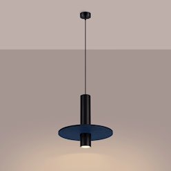 Lampa wisząca filcowa Pelta 1xGU10 czarno-granatowa