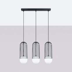 Lampa wisząca potrójna Brina listwa 3xG9 czarna