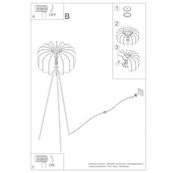 Lampa podłogowa filcowa Mula 45cm 1xE27 granatowa