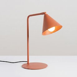 Lampa biurkowa ze stożkowym kloszem Nox 1xE14 ochra czerwona