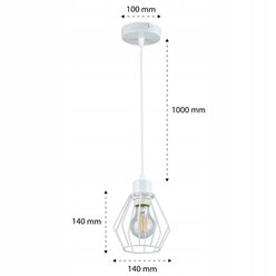 Lampa wisząca 1xE27 Otis druciana biała