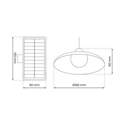 Lampa wisząca solarna Saturn Pojedyncza