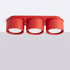 Lampa sufitowa potrójna tuba Modo 3xGx53 czerwony