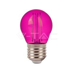 Żarówka LED V-TAC 2W Filament E27 Kulka G45 Różowy VT-2132 60lm