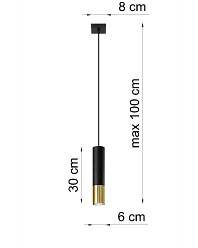 Lampa wisząca LOOPEZ 1 czarno/złota 1xGU10