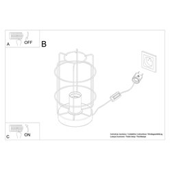 Lampa stołowa Loft GOTTO 1xE27 czarny drut