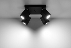 Czarna lampa sufitowa kwadrat reflektory MERIDA 4xGU10