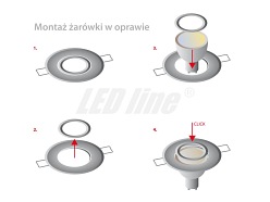 Oprawa ]sufitowa marki LED line, okrągła ruchoma - złota szczotkowana