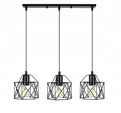 Lampa wisząca Zaffiro Loft Brylant 3xE27 prosta Czarna