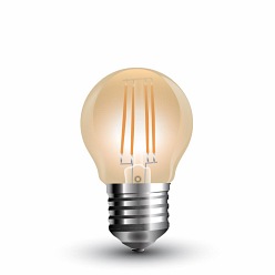 Żarówka LED V-TAC 4W Filament E27 G45 Bursztyn VT-1974 2200K 350lm